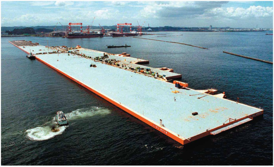 Floating airport runway in waters off
Japan.