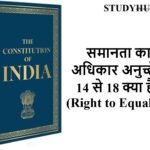 समानता का अधिकार अनुच्छेद 14 से 18 (Right to Equality)