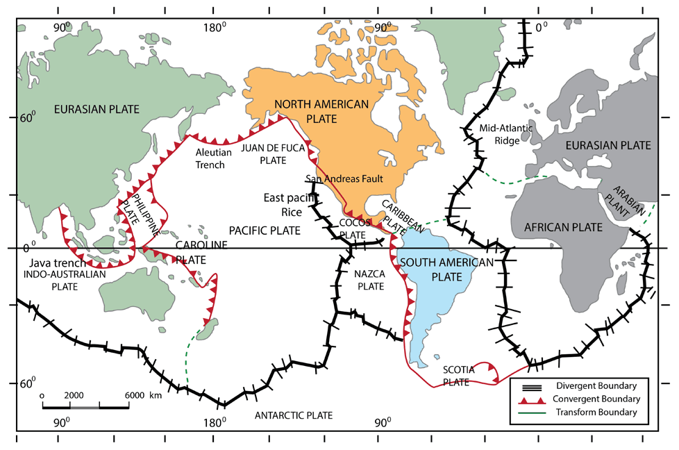The Theory of Plate Tectonics DISTRIBUTION OF PLATE BOUNDARIES