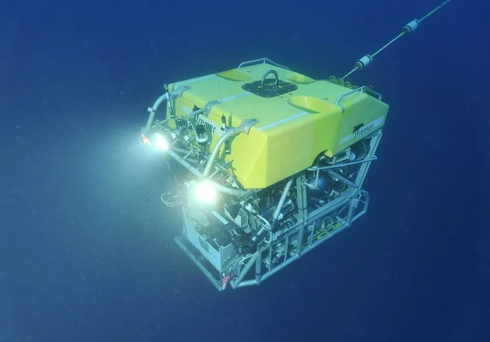 Abyss Box ROV Victor 6000 remotely operated vehicle used by IFREMER for collecting deep-sea specimens from hydrothermal vents for Abyss Box research