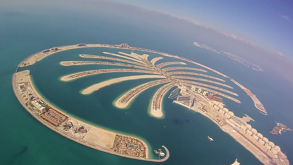 Islands The Palm Jumeirah Dubai aerial view