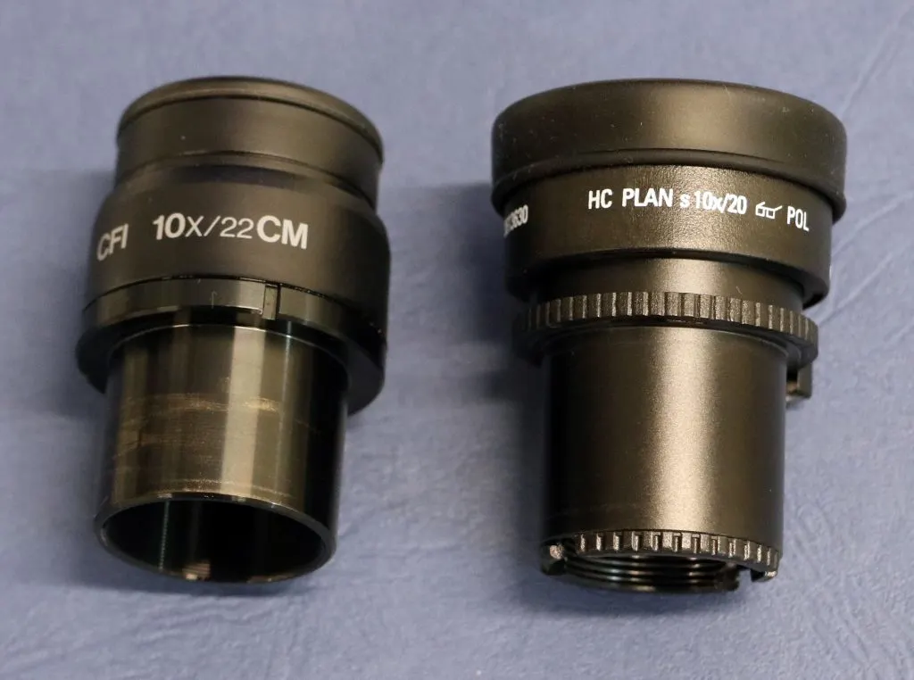5 Optical Mineralogy Microscope eyepieces that contain ocular lenses
