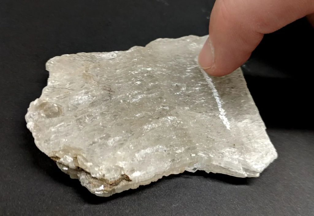 3 Mineral Properties Fingernail scratching gypsum