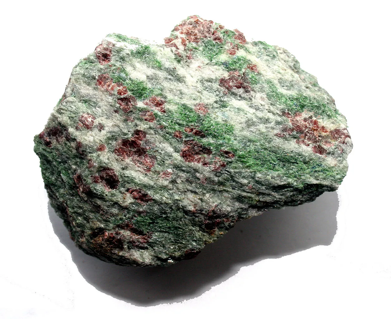 8 Metamorphic Minerals and Metamorphic Rocks Eclogite from Almenning, Norway. About 7.5 cm across.
