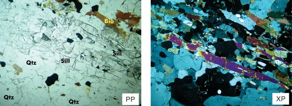 5 Optical Mineralogy Sillimanite gneiss from Kazabazua, Quebec