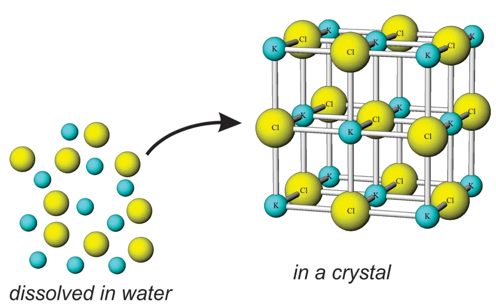 4 Crystals and Crystallization Forming sylvite from dissolved K and Cl