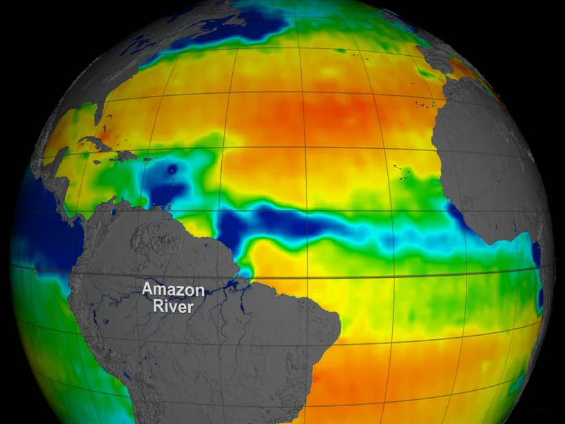 Salinity data from NASA's AQUARIUS instrument, dated 27 February 2013. Salinity data provides important insights into the planet's water cycle (Source: NASA CCBY 2.0).