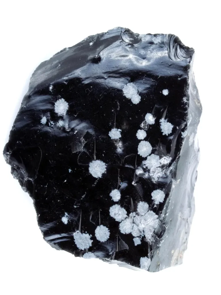 4 Crystals and Crystallization “Snowflake” obsidian (volcanic glass)