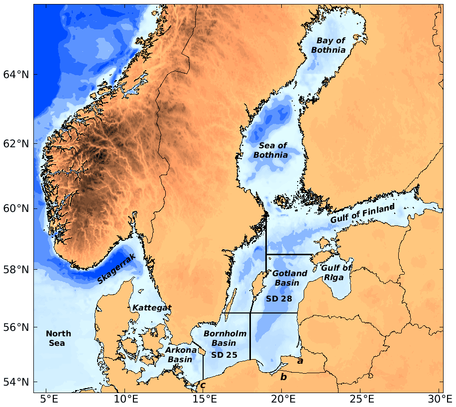 Ocean Salinity Variations: 5 Key Factors & Global Patterns Map showing the Baltic Sea and adjacent basins highlighting regions of low salinity influenced by freshwater inputs from rivers and precipitation