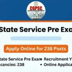 CGPSC SSE PCS Pre Recruitment 2025 : has released a notification on official website for the recruitment of State Service Examination SSE Pre Examination Post.