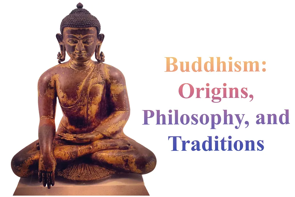 Buddhism, originating in ancient India around the 6th-5th century BCE with Siddhartha Gautama (the Buddha), is a philosophy and religion focused on overcoming suffering (dukkha) by understanding its causes, following ethical principles, and attaining enlightenment (nirvana) through practices like meditation, leading to major traditions such as Theravada and Mahayana, and profoundly influencing Asian culture. Its core tenets involve the Four Noble Truths and the Eightfold Path, emphasizing non-violence, compassion, and escaping the cycle of rebirth (samsara).