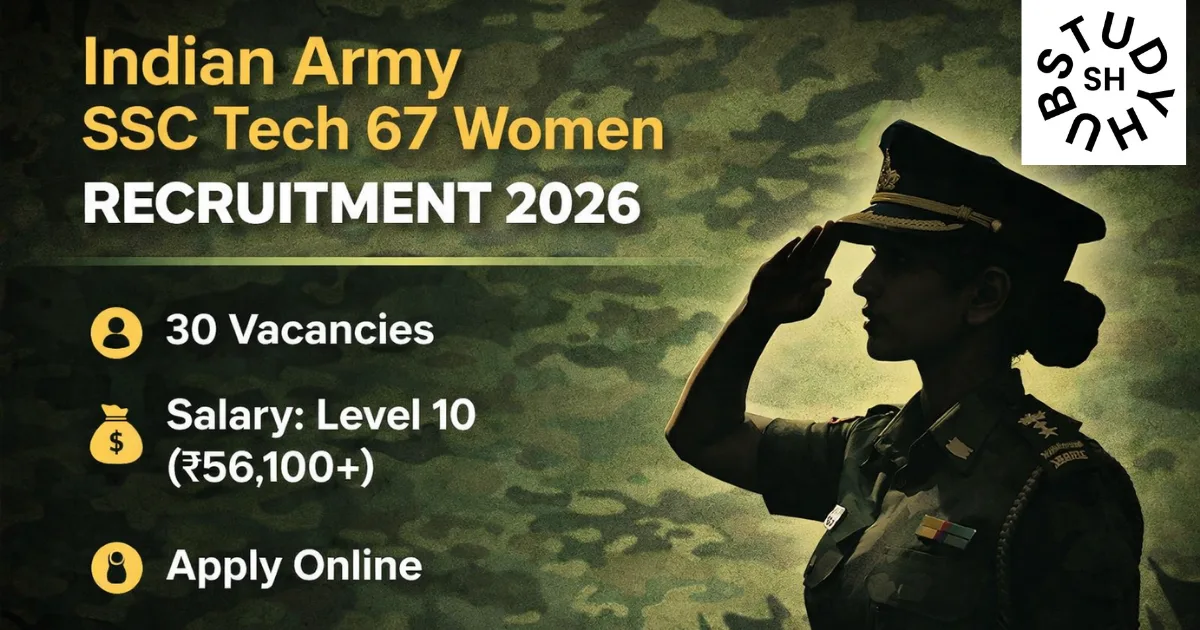 Indian Army SSC Technical 67th Women Recruitment 2026