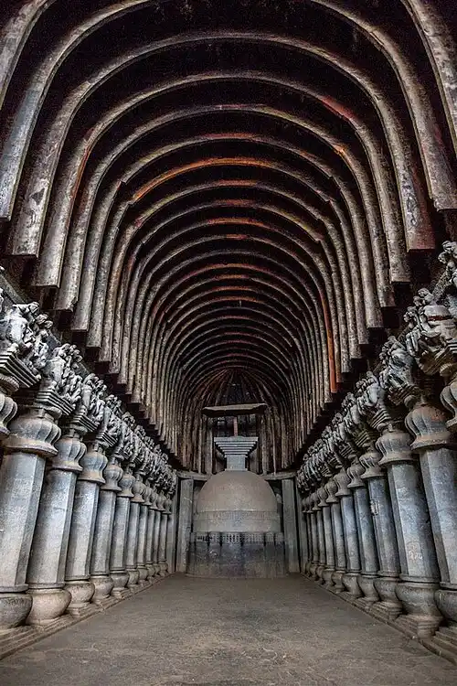 Post Mauryan Art and Architecture- UPSC The Great Chaitya in the Karla Caves, Maharashtra, built in 50-70 CE