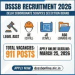 DSSSB Legal Asst, AE, JE, ASO Online Form 2026 – Start