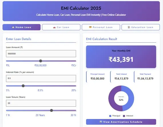 EMI Calculator 2025