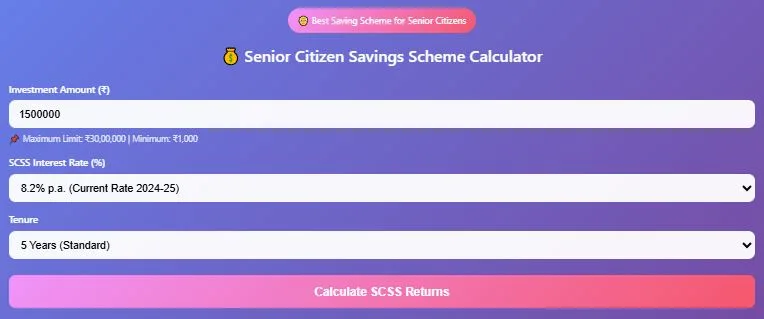 Senior Citizen Savings Scheme Calculator