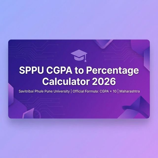 SPPU CGPA to Percentage Calculator 2026 – Pune University Official Formula