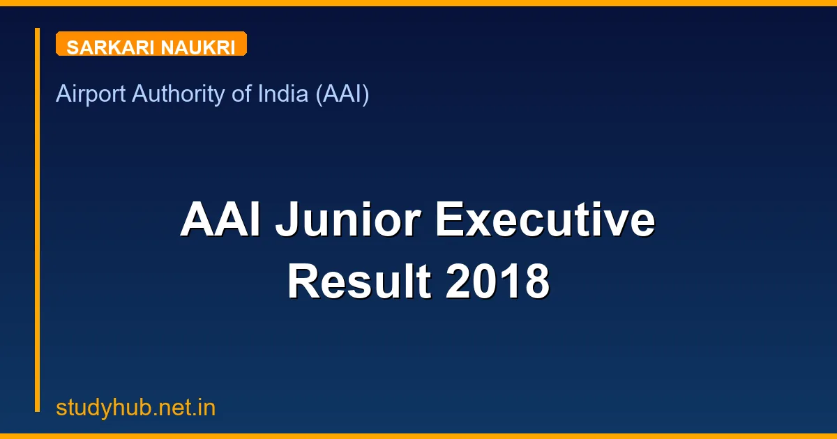 AAI Junior Executive Result 2018