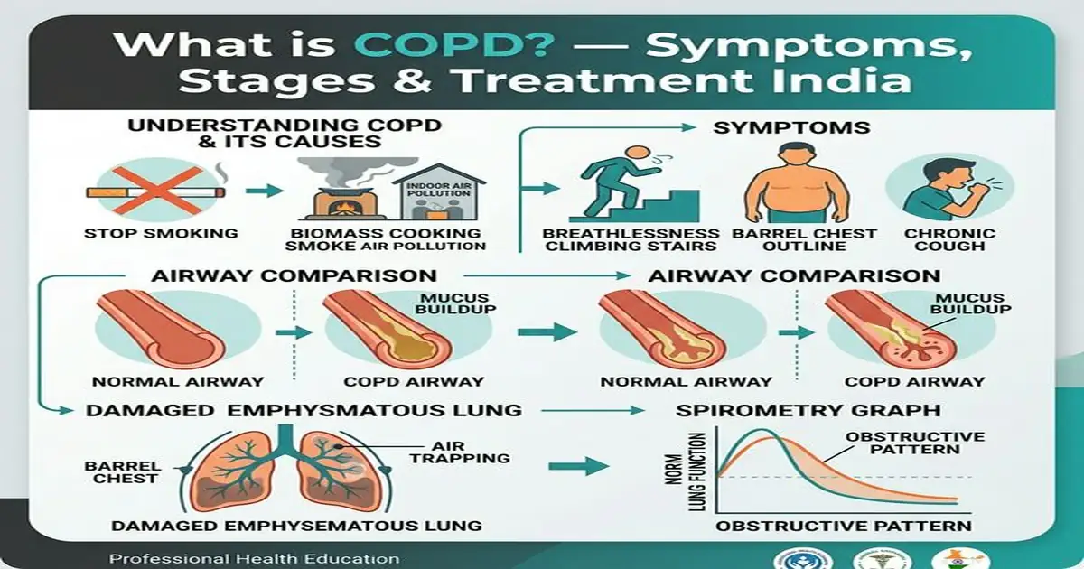What is COPD — Symptoms, GOLD Stages, Spirometry and Treatment Guide India