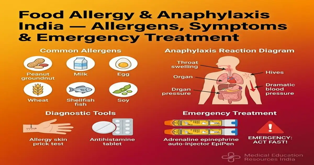 Food Allergy and Anaphylaxis India — Allergens Symptoms EpiPen Adrenaline Emergency Treatment Guide