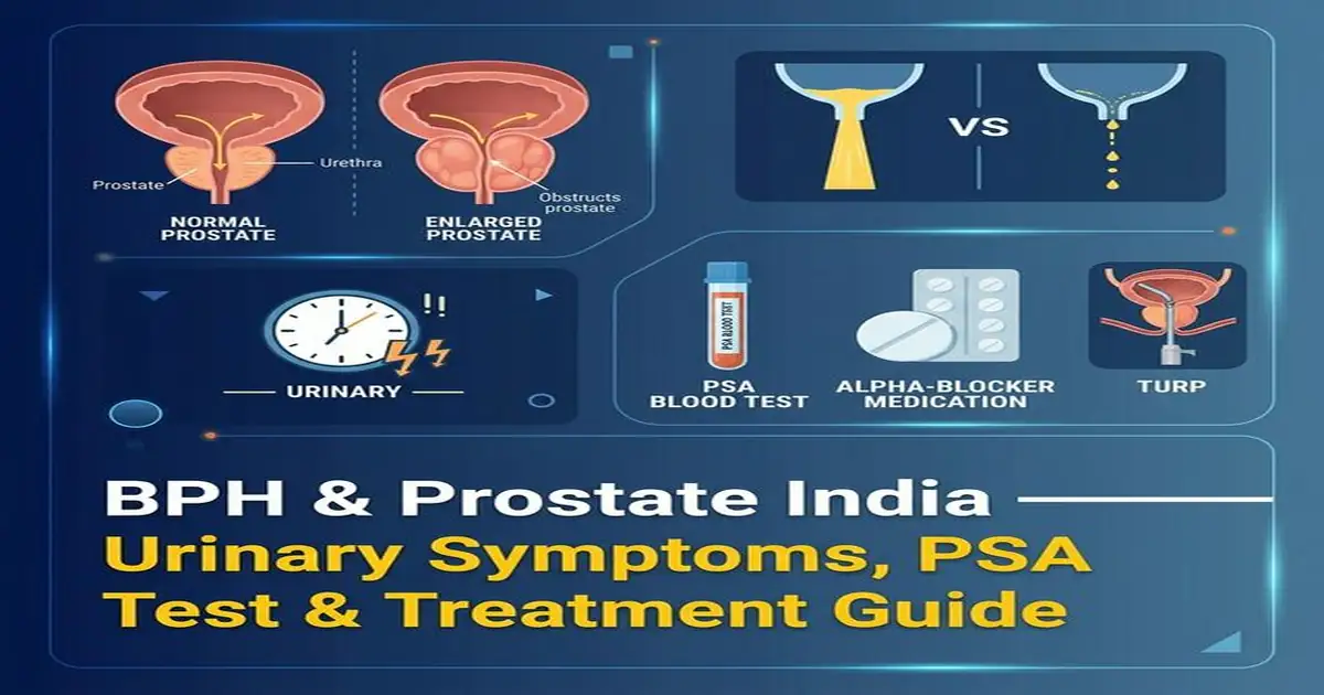 BPH & Prostate India — Urinary Symptoms, IPSS Score, PSA Test & Treatment Guide BPH Prostate India — Urinary Symptoms PSA Test Alpha Blocker TURP Treatment Guide