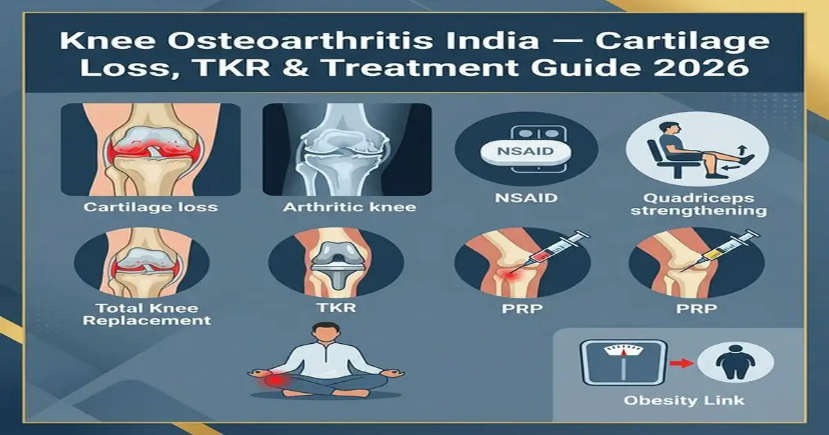 Knee Osteoarthritis India â Cartilage Loss, KL Grading, TKR, PRP Reality & Exercise Guide Knee Osteoarthritis India â Cartilage Loss Joint Space TKR Physiotherapy Treatment