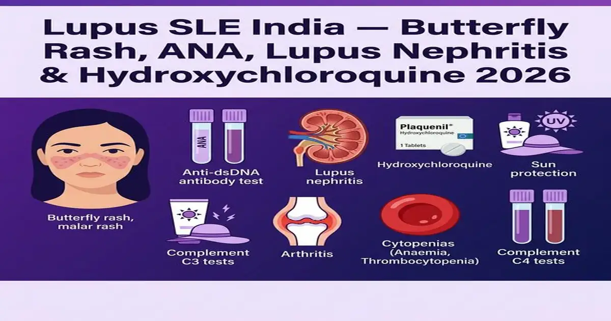 Lupus SLE India — Butterfly Rash ANA Anti-dsDNA Lupus Nephritis Hydroxychloroquine Treatment
