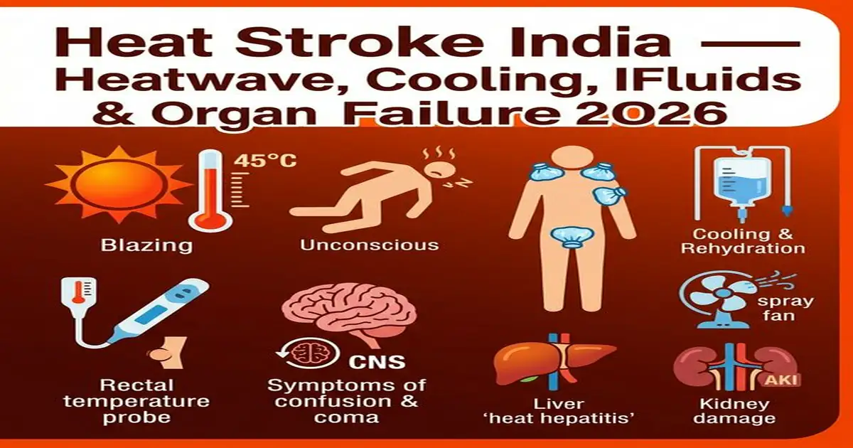 Heat Stroke India — Heatwave Cooling Ice Packs IV Fluids Organ Failure Treatment