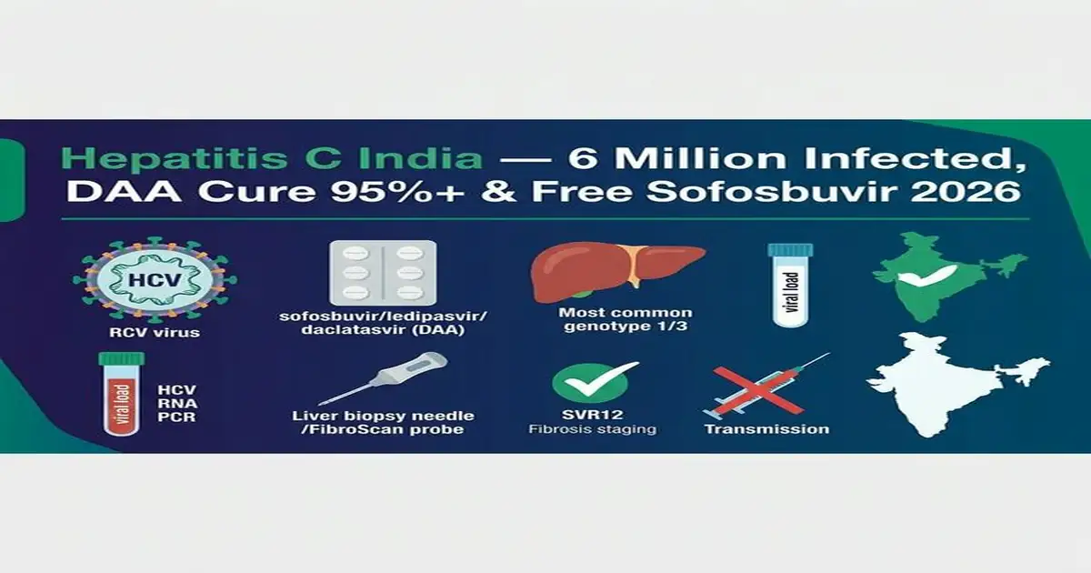 Hepatitis C India — DAA Cure 95%+, Sofosbuvir GT3/GT1, SVR12, Free NVHCP Treatment & Transmission Hepatitis C India — DAA Sofosbuvir Ledipasvir Cure 95% SVR12 Free Treatment NVHCP