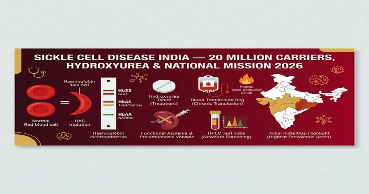 Sickle Cell Disease India — HbSS Hydroxyurea Crisis Management National Elimination Mission