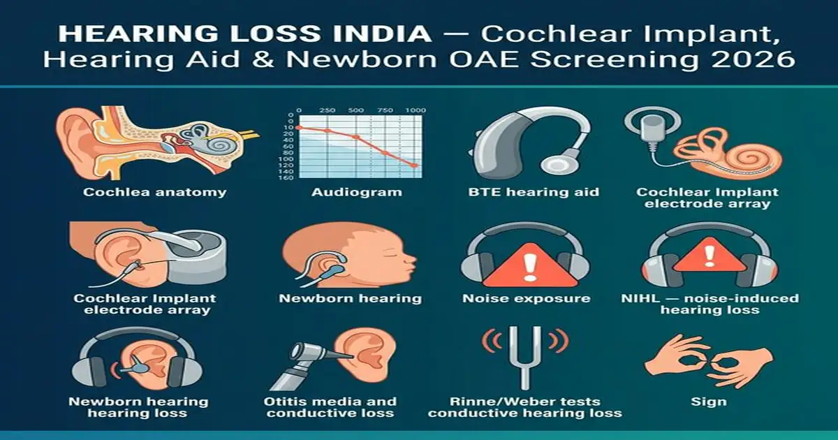 Hearing Loss India — Cochlear Implant Hearing Aid OAE Newborn Screening NIHL 2026