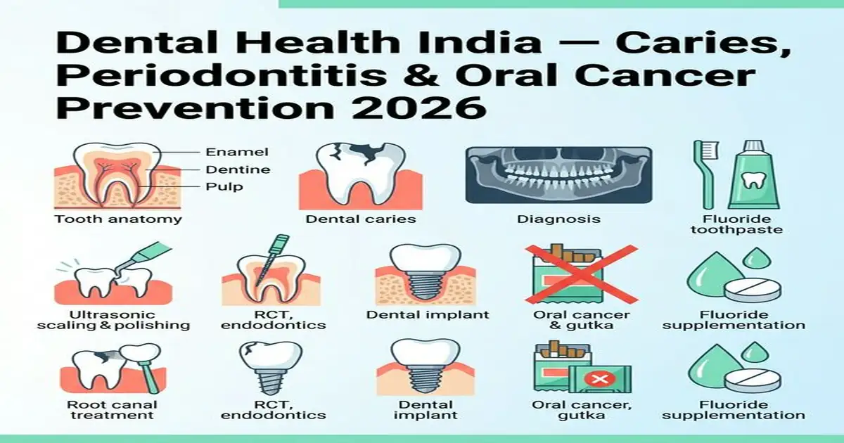 Dental Health India — Caries Prevention Periodontitis RCT Fluoride Oral Cancer 2026
