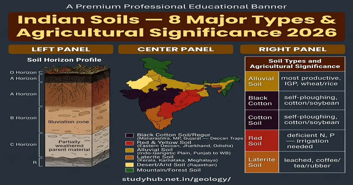 Indian Soil Types 8 Major Soils Alluvial Black Cotton Red Laterite Desert UPSC 2026