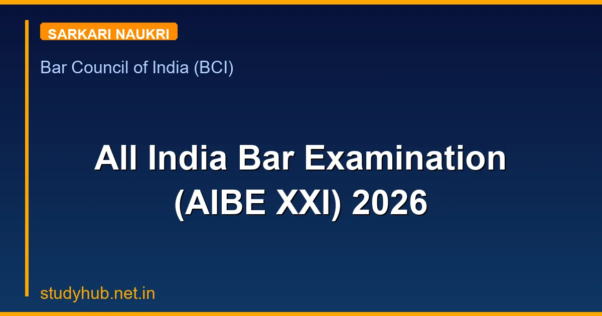 All India Bar Examination (AIBE XXI) 2026