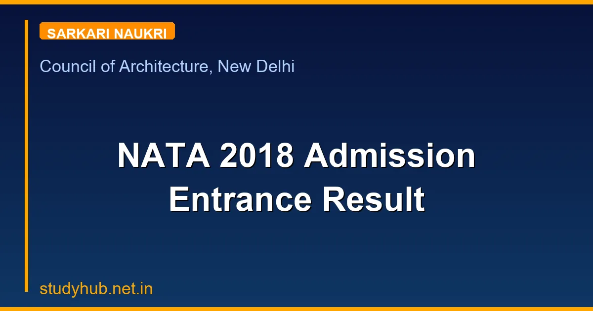 NATA 2018 Admission Entrance Result