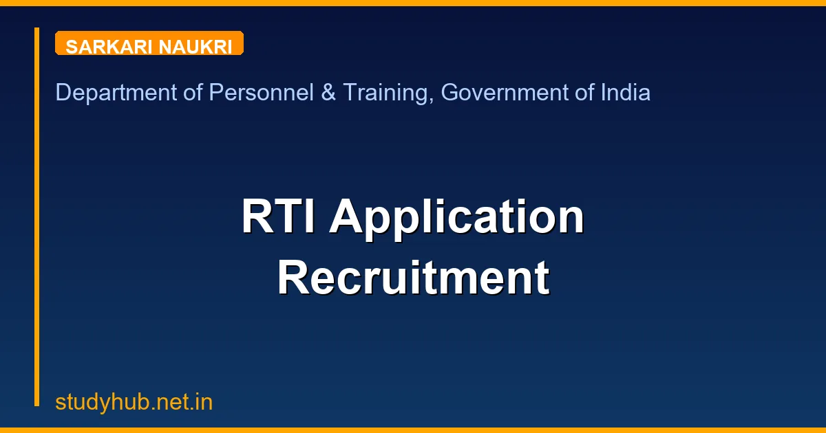 RTI Application Recruitment