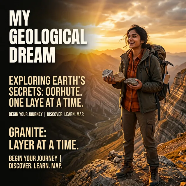 UPSC GSI 2027 geology student preparation motivational banner with geological strata background