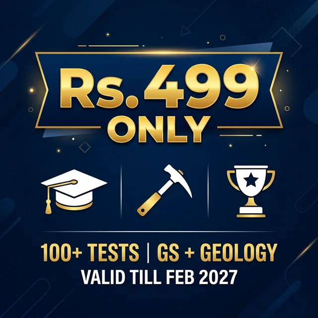 StudyHUB UPSC GSI Pre-Test Series 2027 price Rs 499 only 100 plus tests GS plus Geology valid till Feb 2027