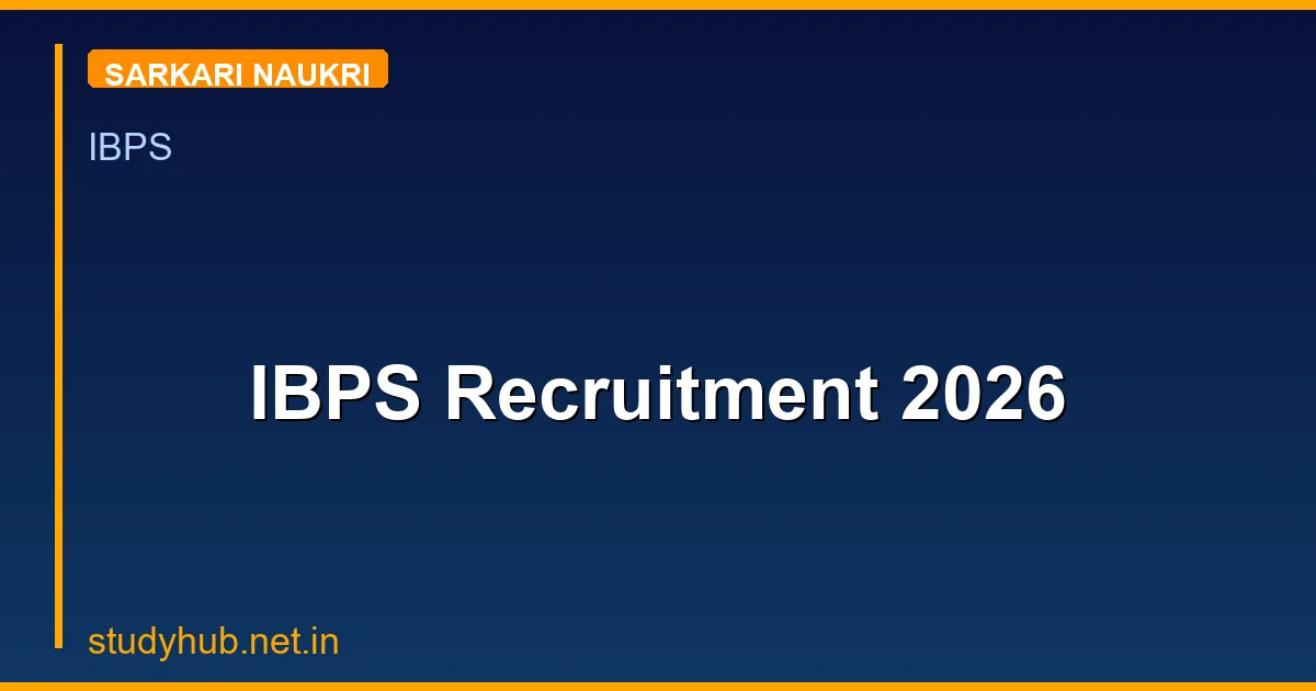 IBPS Recruitment 2026