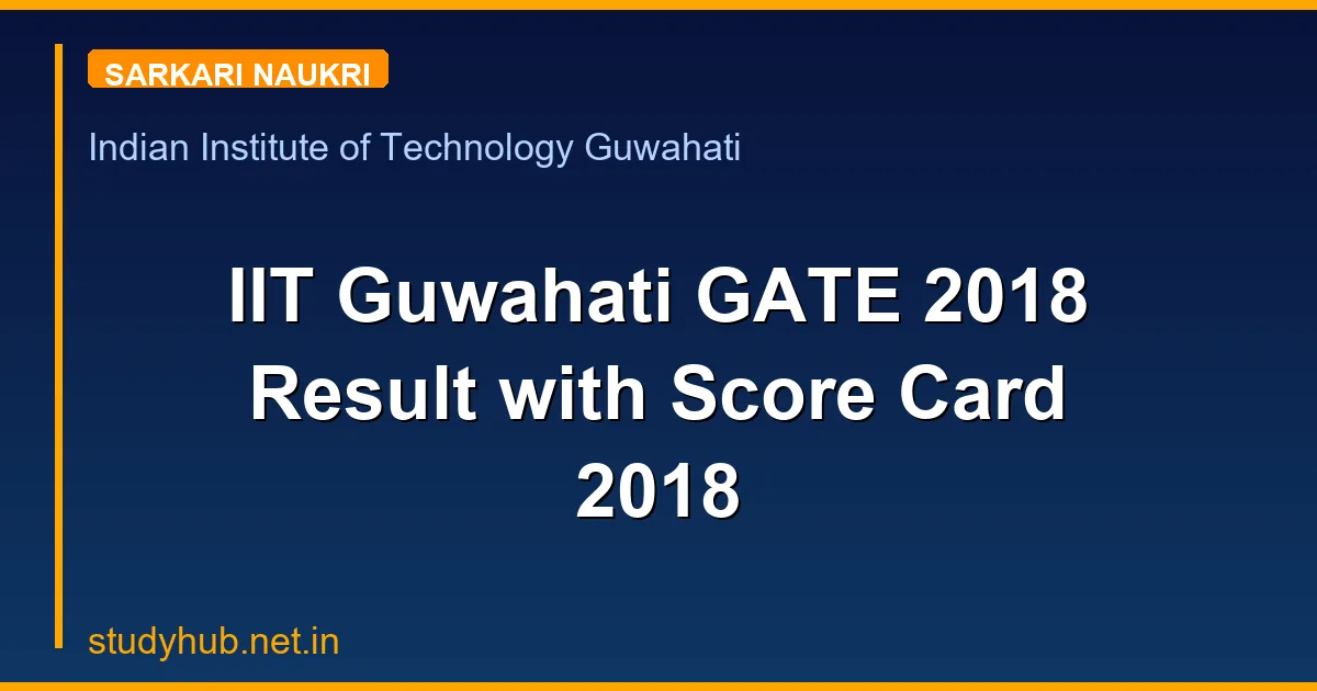 IIT Guwahati GATE 2018 Result with Score Card 2018