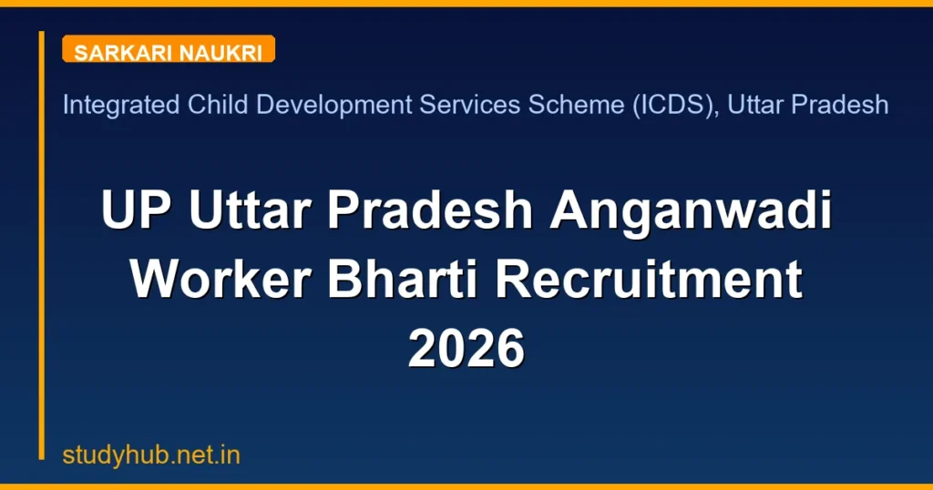 UP Uttar Pradesh Anganwadi Worker Bharti Recruitment 2026
