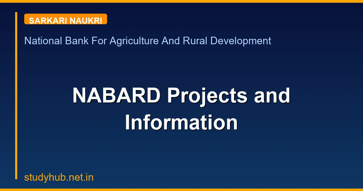 NABARD Projects and Information