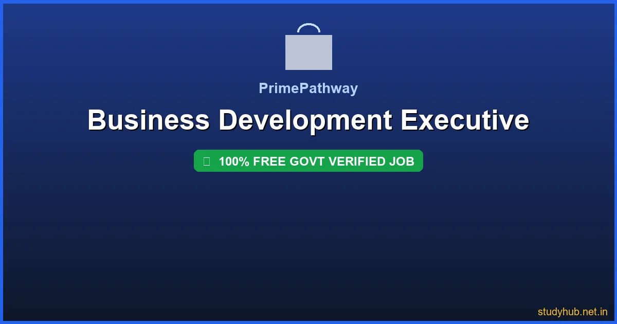 business development job | Business Development Executive Govt Verified