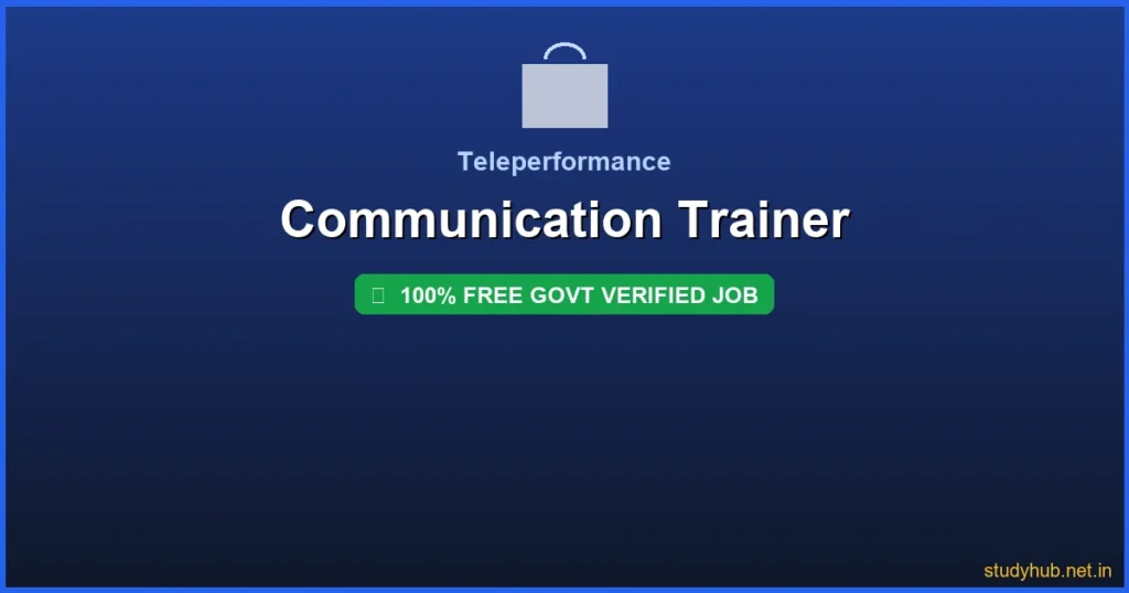 communication trainer job | Communication Trainer Govt Verified