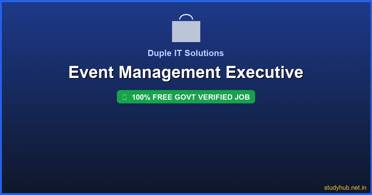 Event Management jobs | Event Management Executive Govt Verified
