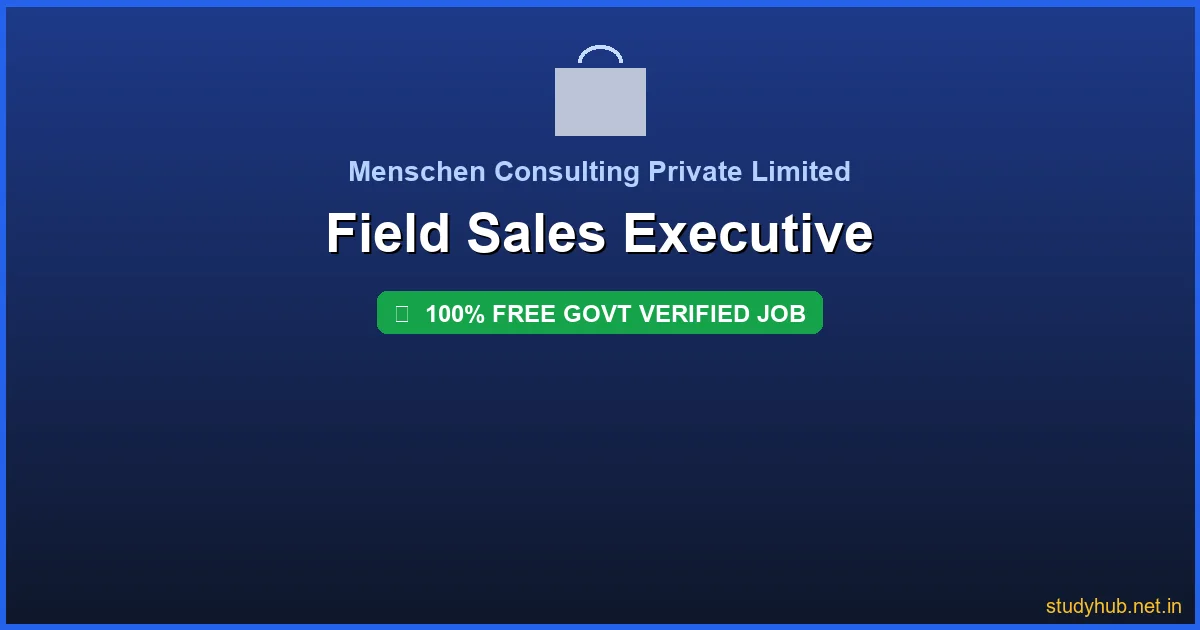 Fresher job 2026 | Field Sales Executive Govt Verified