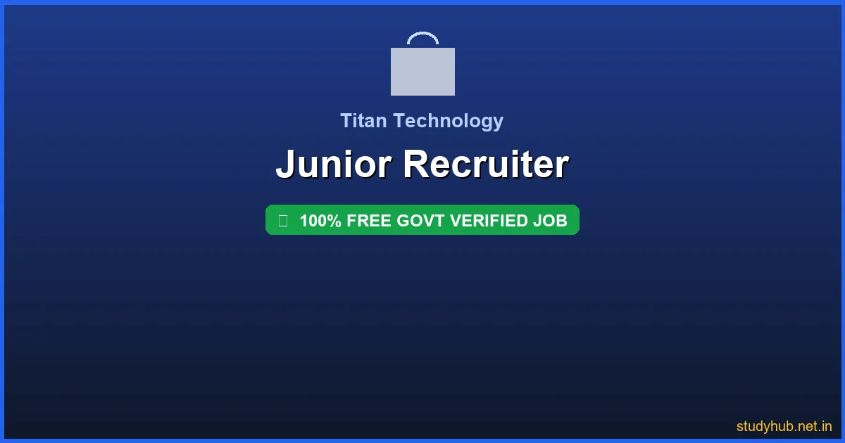 Junior Recruiter internship | Junior Recruiter Govt Verified