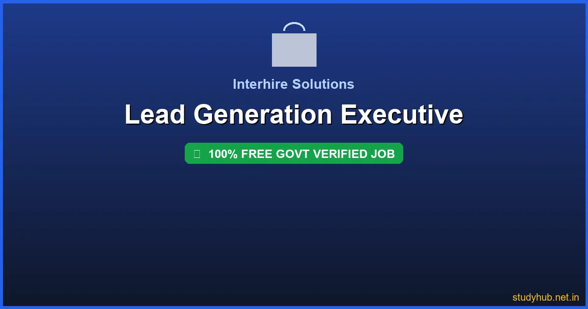 fresher job navi mumbai | Lead Generation Executive Govt Verified