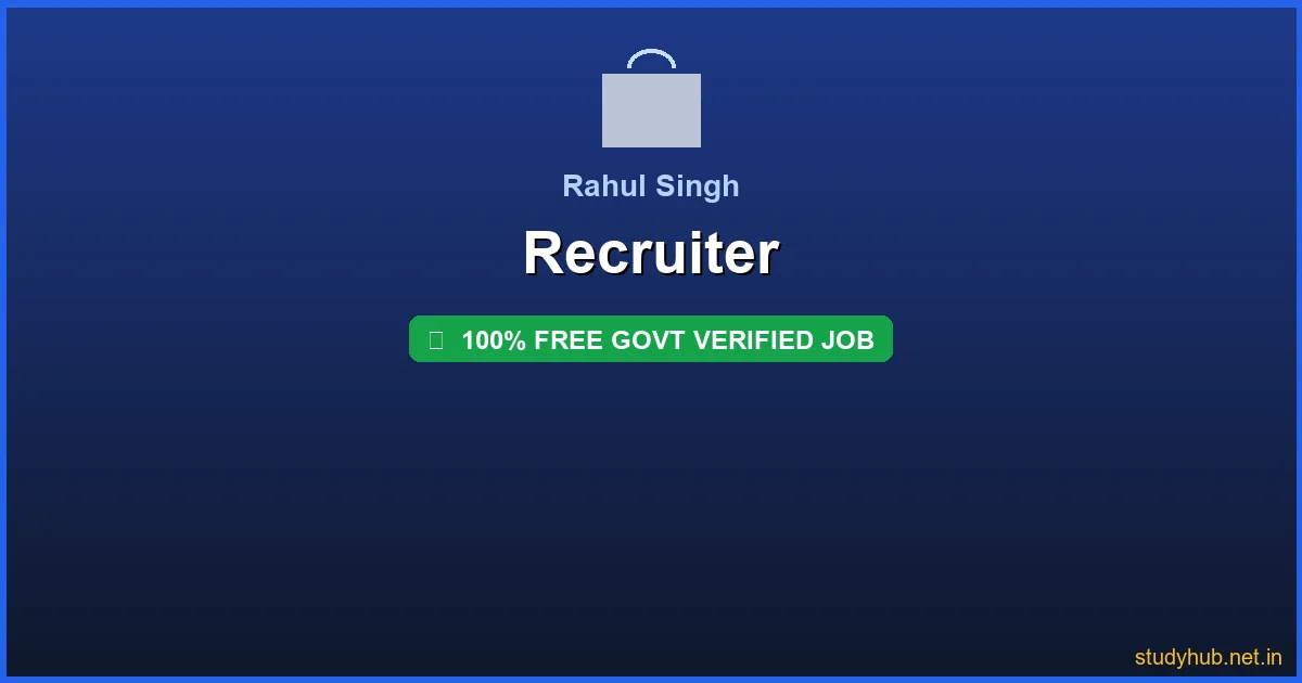 recruiter job wfh | Recruiter Govt Verified