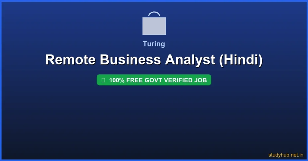 business analyst job | Remote Business Analyst (Hindi) Govt Verified